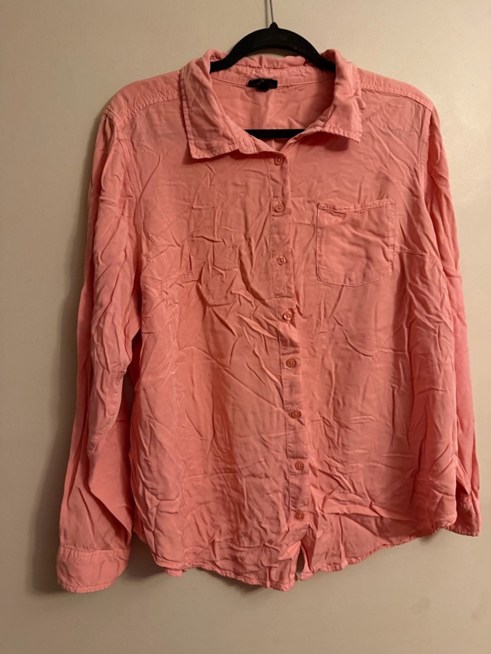 torrid Coral Pink Button-Up Long Sleeve Shirt